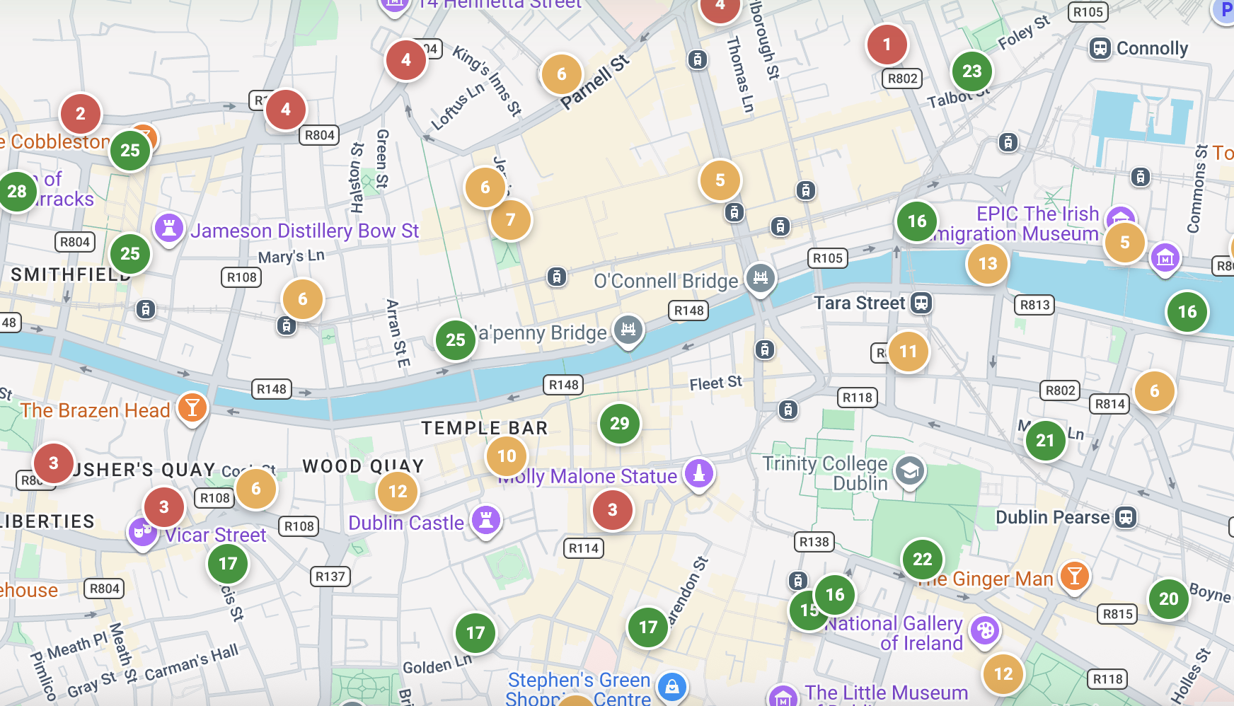 Dublin Bikes map preview